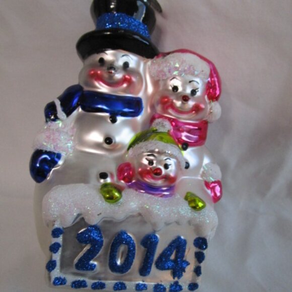 CHRISTOPHER RADKO CELEBRATIONS SNOWMAN FAMILY 2014 - Picture 1 of 5